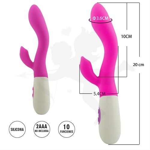 Columba : Vibrador de punto G con estimulador y 10 funciones de vibracion
